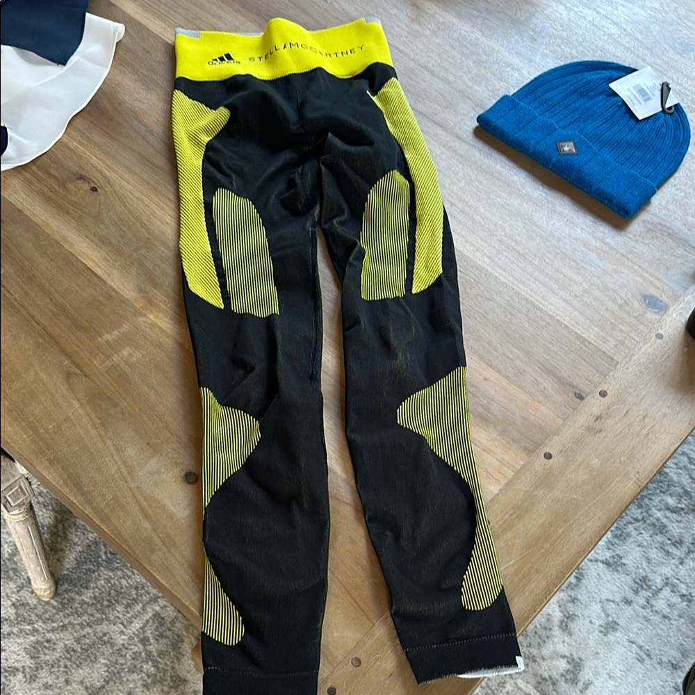 Stella McCartney.
Adidas Black and Yellow Performance Leggings